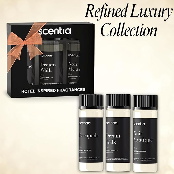 Hotel Inspired Collection Diffuser Oils – 3×20ml Aromatherapy Set | Luxury Scents Inspired by 5-Star Hotels | Gift-Ready Essential Oil Blend