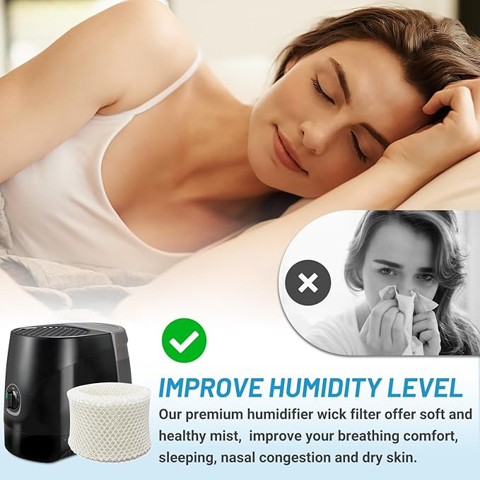 Lemige 4 Pack Humidifier Wicking Filters Compatible with Honeywell HC-888, HC-888N, Filter C, HCM-890, HEV-320 Series, Compatible with Duracraft DCM-200, DH-890