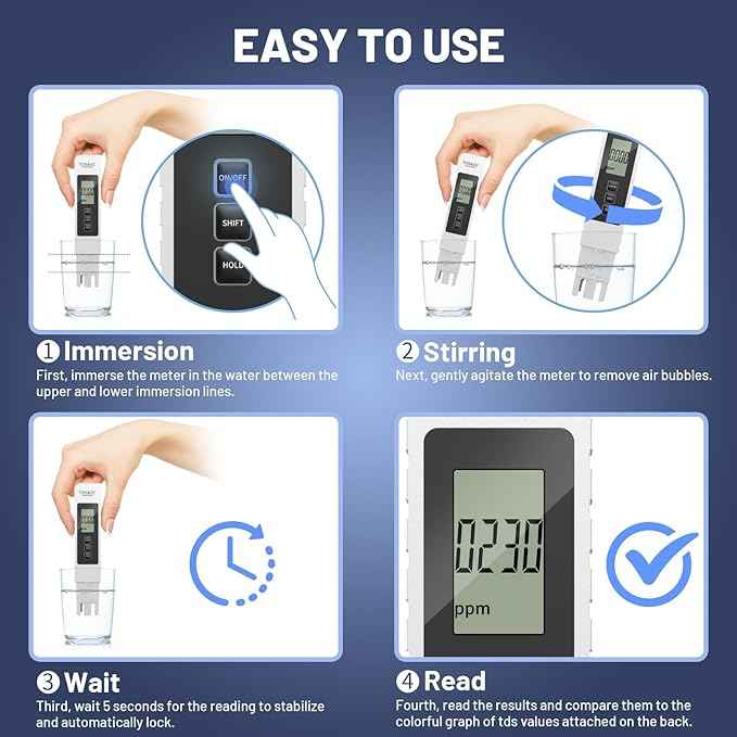 TDS Meter Digital Water Tester, 3 in 1 TDS EC & Temperature Meter(°C, °F) 0-9990 ppm Water Quality Tester Portable Water Testing Kits for Hydroponics Aquariums Spa Water RO/DI Systems