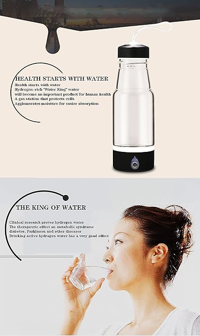 Hydrogen Rich Health Cup, 3 Minutes Electrolyzed USB Charging Portable Hydrogen Water Generator, Help Improve Sleep Quality, for Health Preserving