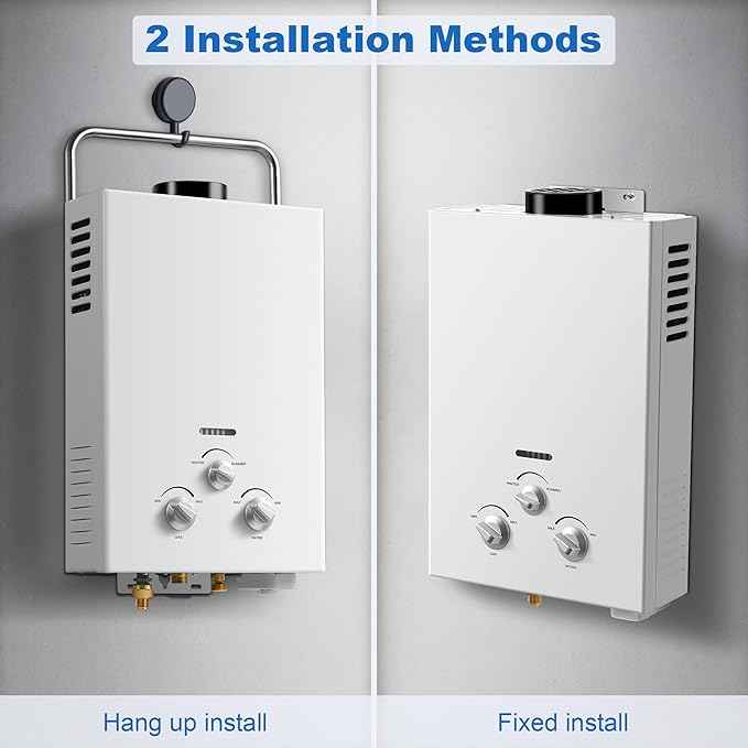 Outdoor Propane Tankless Water Heater - 6L 1.58 GPM Portable Gas Water Heater with Handle & Overheating Protection, Instant Hot Water for RV Cabin Camping Boat Barn