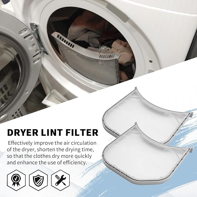 2Pcs ADQ56656401 Dryer Lint Filter, Replacement for LG DLE3600V/00 DLEX3360V Replacement for Kenmore 79680512900 79680518900, Replaces AP4457244 1462822 AH3531962 - AquaVibe