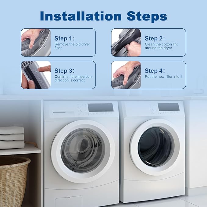 UPGRADED Dryer Lint Filter Fit for GE Dryer Lint Screen Replacement for GE Clothes Dryer Replaces WE16X32537 WE16X29597 AP7205579 - AquaVibe