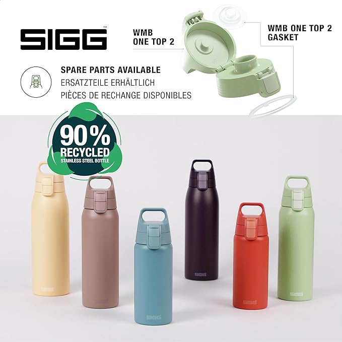 SIGG - Shield Therm- Stainless Steel Insulated Water Bottle - Carbonated Drinks, Leakproof, BPA Free, Recycled, 25, 34Oz