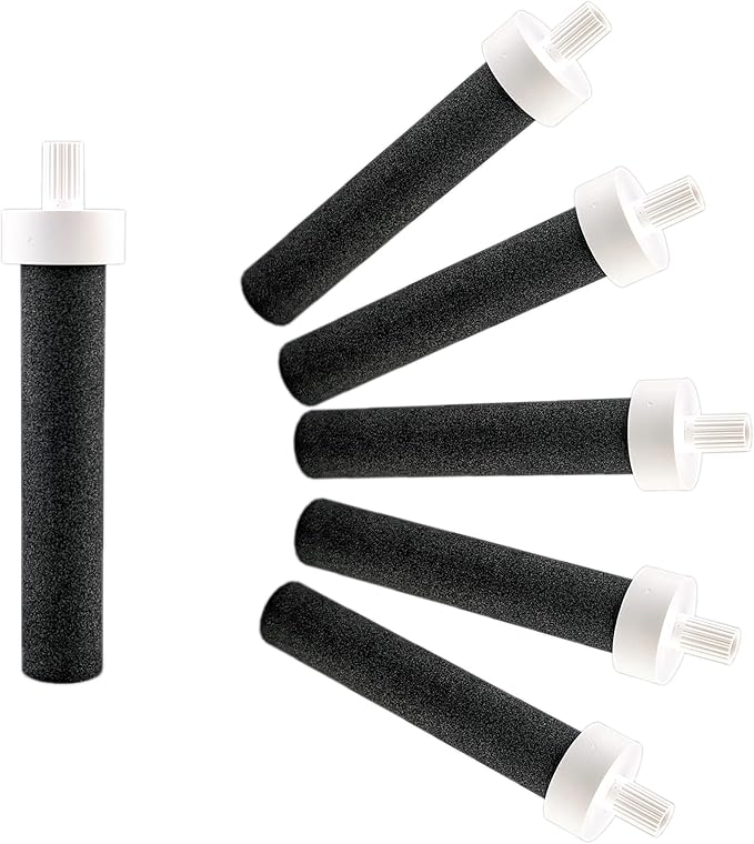 NRP 6-pack Bottle Water Filter Replacement for Brita BB06 Stainless Steel and Plastic Bottles, Each Filter Lasts Two Months or 40 Gallons, Sport Water Bottle Filter