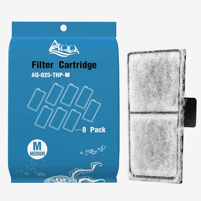 AQQA 8 Pack Aquarium Filter Cartridge Replacement Fish Tank Filter Cartridge for Aquarium Internal Filter (Medium)