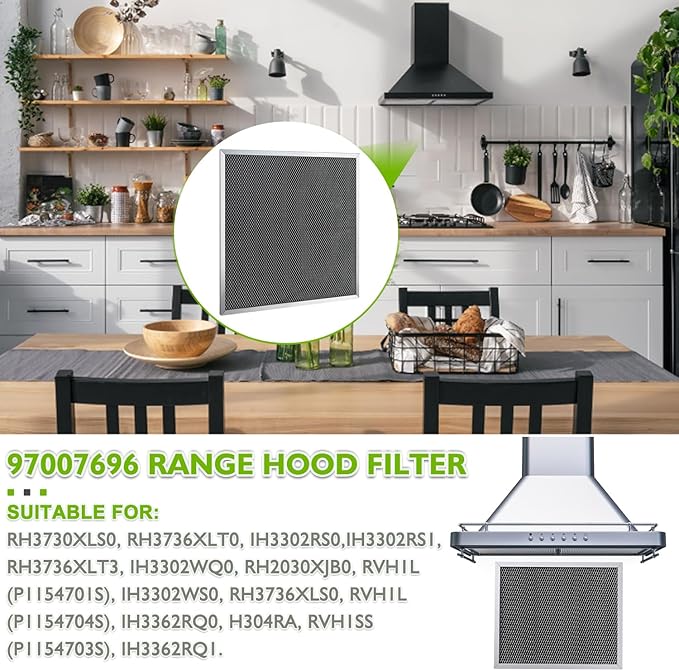 97007696 97005687 Range Hood Filter Replacement Charcoal Carbon Filter Mesh Hood Grease Filter Fit for Broan Nutone 41F(3 Pack)