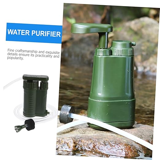 VICASKY 1pc Portable Outdoor Water Filter Pump Emergency Personal Water Purifier for Camping Hiking and Survival Removes Sediments and