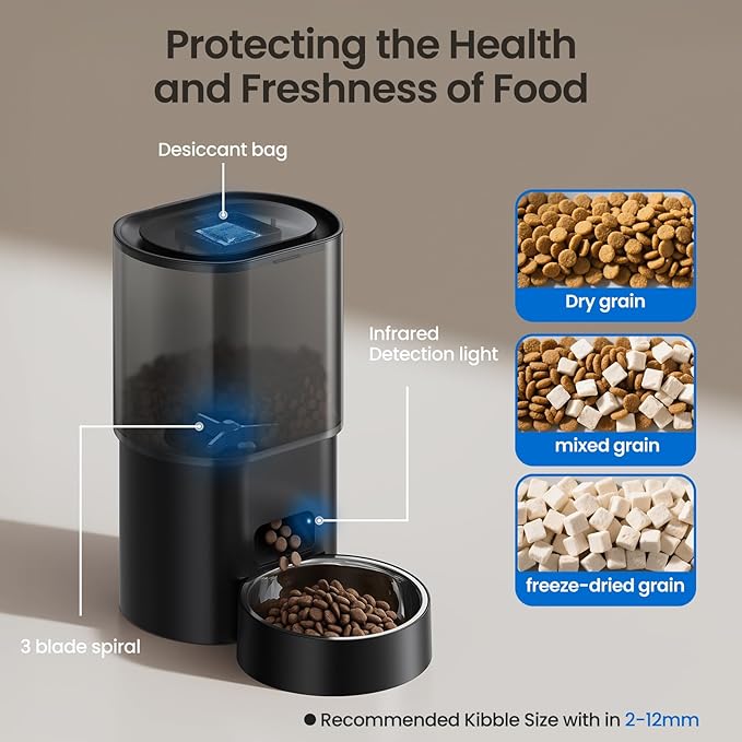 Automatic Cat Feeder and Water Fountain, 2-in-1 Automatic Dog Feeder with 2.4G WiFi APP Remote Control, Smart Timed Cat Food Dispenser with 10s Voice and 1-10 Meals/Day for Cat and Small Dog