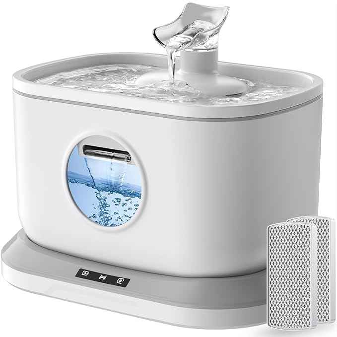 Cat Water Fountain Wireless, Battery Operated Cat Fountain for Drinking, 2.6L/88oz Cordless Pet Fountain with Motion Sensor Automatic Water Dispenser Wireless Pump 2 Filters Indoor BPA-Free