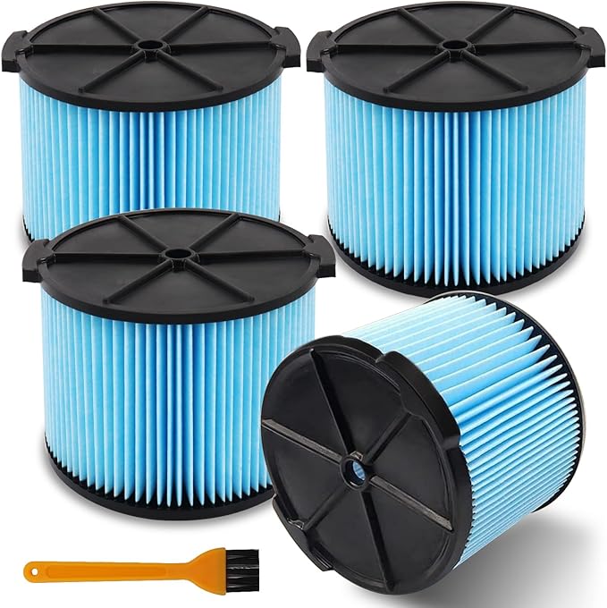 4 Pack VF3500 Replacement Filter for Shop Vacuum 3-4.5 Gallon Wet Dry Vacuums, 3-Layer Filters for WD4050, WD3050, WD4080, WD4522, 4000RV, 4500RV - AquaVibe