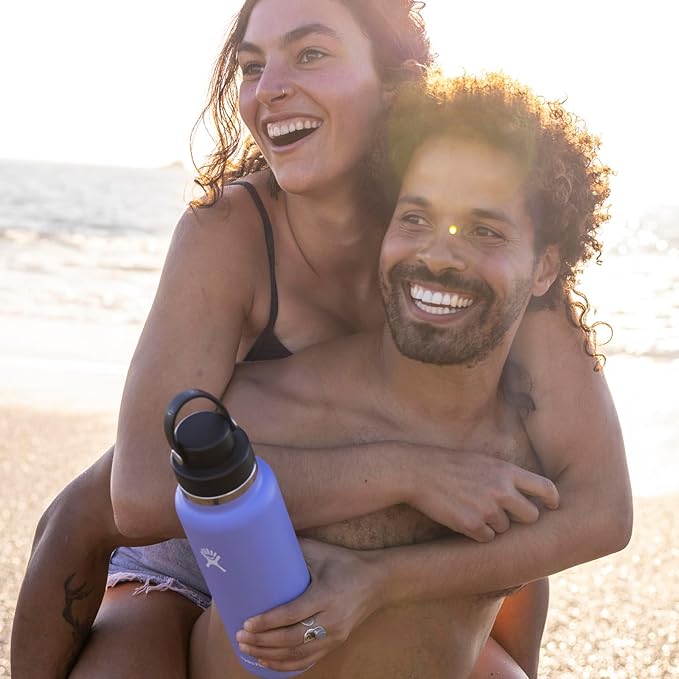 Hydro Flask Water Bottle - Insulated Stainless Steel - Wide Mouth Chug Lid, Non Spill, Leakproof in 40 Oz Black