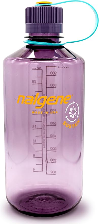 Nalgene 32 oz Narrow Mouth Water Bottle | BPA-Free, Durable & Leak Proof, Lightweight Bottle for Gym, Office & Travel, Aubergine Sustain
