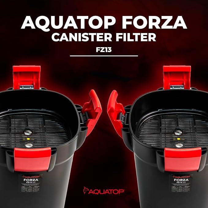 Aquatop Forza Premium Canister Filter – 13 Watts – 550 GPH Flow Rate – Ideal for 125-175 Gallon Fresh & Saltwater Tanks – Includes Filtration Media