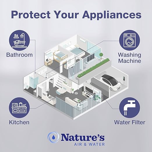 PureHome Max Whole House 3-Stage Water Filtration System – Reduces Chlorine, Heavy Metals & Sediment – High Flow Home Water Filter for City & Well Water