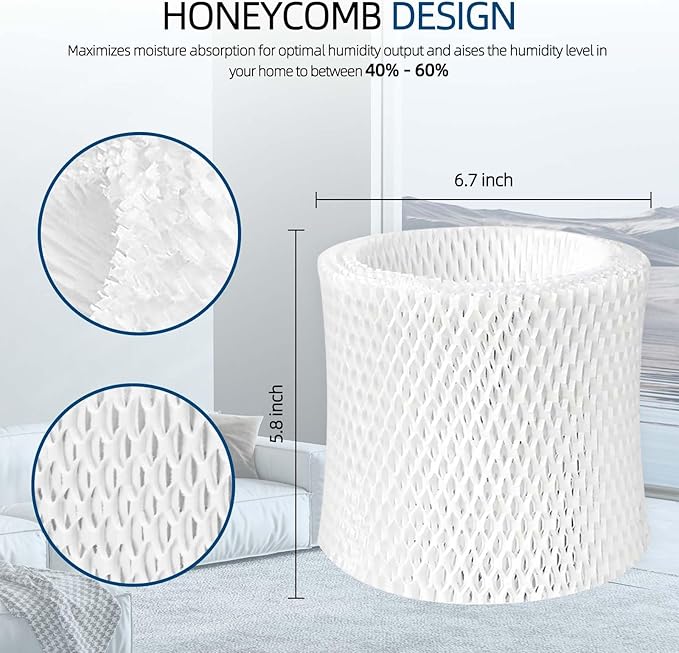 HC-888 Humidifier Replacement Wicks Filters: for Honeywell HC-888 Fits HCM890 HCM890C HCM890-20 HCM-890 HCM-890-C HCM-890-20 Duracraft DCM200 DH890C HCM890 DH888 DH890 Series 157855 D88-ID, 1-Pack