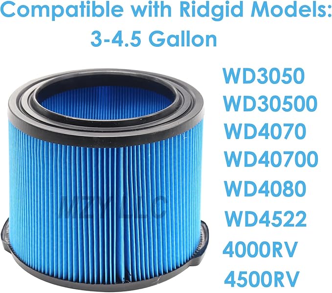 2 Pack VF3500 Replacement Filter for Ridgid Shop Vacuum 3-4.5 Gallon Wet Dry Vacuums, 3-Layer Filters for Ridgid WD4050, WD3050, WD4080, WD4522, 4000RV, 4500RV - AquaVibe