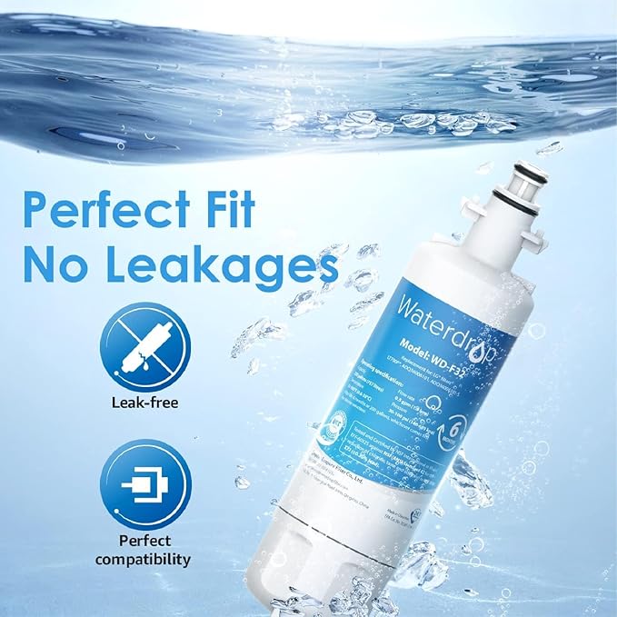 Waterdrop ADQ36006101 Replacement for LG® LT700P®, Kenmore 469690, 9690, FML-3, ADQ36006102, ADQ36006101-S Refrigerator Water Filter, 2 Filters