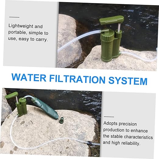 Kisangel 1pc Portable Water Purifier Filter for Hiking Camping Outdoor Survival Water Filter Durable Lightweight Design for Climbing Fishing and Emergency Use