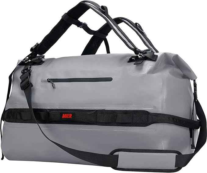 MIER Waterproof Duffel Bag Motorcycle Dry Bag Backpack Large Roll-Top Heavy Duty Dry Duffle Bags for Kayaking Camping Boating Gym Beach Cruise Ship, 60L/80L
