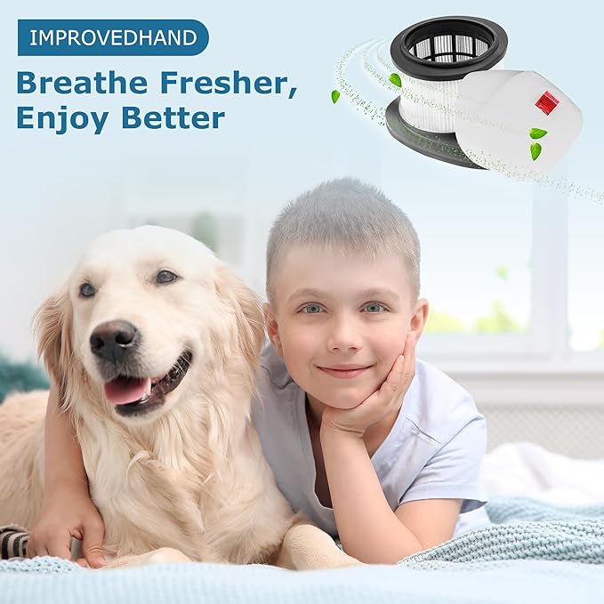 Improvedhand IZ162H Filter Replacement Compatible with Shar-k Rocket Pet Pro IZ361H, IZ362H, IZ363HT, IZ440H, IZ441HBRN, IZ462H, IZ482H, IZ483H Cordless Upright Vacuum, Replaces #XHF161H & 617FJ140 - AquaVibe