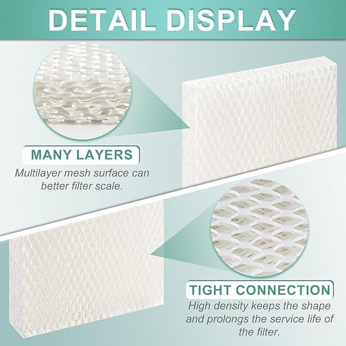 Cenipar Hft600 Humidifier Wicking Filter Replacement Hft600 Filter T, Replace Humidifier Filter Hev615 Hev620 Hft600t Hft600pdq (4 Pack) - AquaVibe