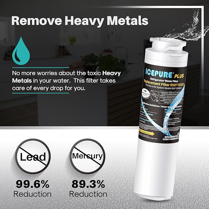 ICEPURE Premium MSWF Refrigerator Water Filter Compatible with GE MSWF, SmartWater 101820A/101821B, AP3997949, PS1559689, WR02X12345, RWF1062, CF12, PF12 3 PACK