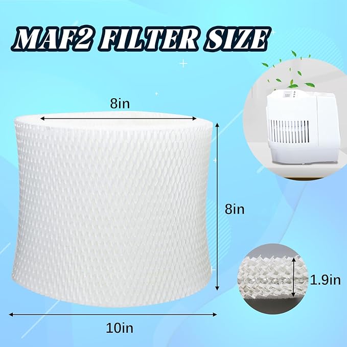 MAF2 Humidifier Filter Replacement for AIRCARE Essick Air Moist Air MA0800 MA0600 MA08000 MA0601 for Kenmore 15408 15508 154080 17006 29706 29988 Series Humidifier Super Wick Filter (2-Pack)