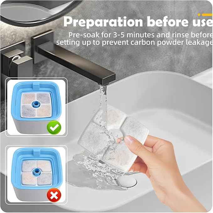 Replacement Filters & Pre-Filter Sponges (16 + 16 Pack) for Veken 84 oz / 2.5L Pet Fountain, Triple Filtration System Filter Set for Cat Water Fountain & Dog Water Dispenser