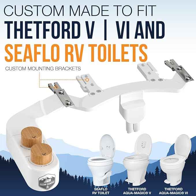 RV Bidet – Only Fits Thetford V, Thetford VI & SeaFlo Plastic Toilets – Not for Porcelain RV Toilets– Easy Install, Front & Rear Spray, Saves 80% TP – Best RV Bathroom Upgrade