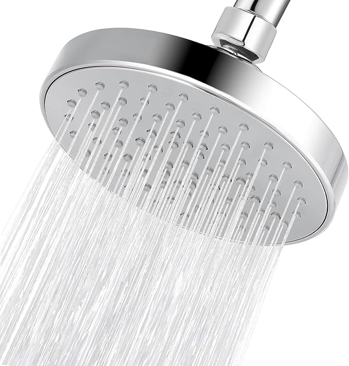 High Pressure Shower Head - 4.7“ Powerful Bathroom Pressure Boosting Rain Showerhead - Perfect Universal Replacement for Rainfall Shower Heads (Chrome)