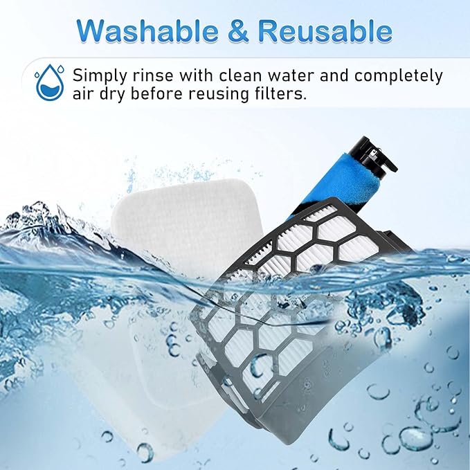 LA502 LA500 Brush Roller Filter Replacement for Shark Lift-Away ADV DuoClean PowerFins LA502 LA502NP LA500 LA500WM Upright Vacuum, Replaces Part XHF320 XFFK320 1483FC200 - AquaVibe
