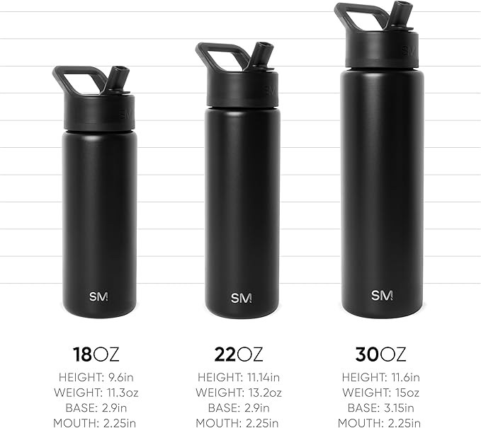 Simple Modern Kids Water Bottle with Straw Lid | Vacuum Insulated Stainless Steel Metal | Reusable Leak Proof BPA-Free Thermos for School | Summit Collection | 18oz, Malibu