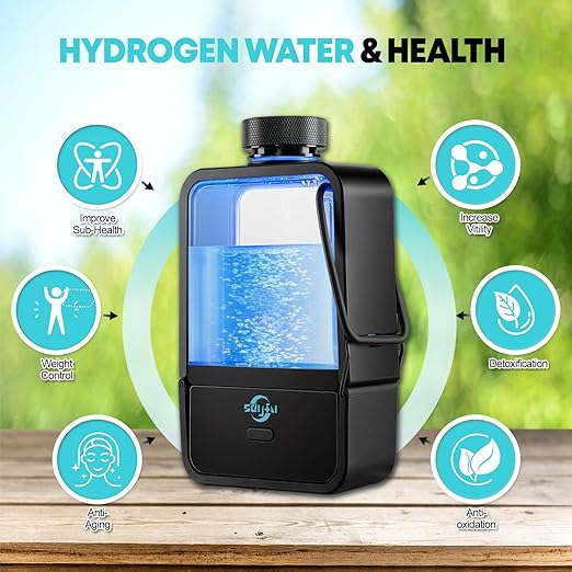 Hydrogen Water Bottle-3min Electrolysis 1800 PPB Smart Water Ionizer, High Concentration Hydrogen Water Bottle Generator, Rechargeable Hydrogen Water Machine for Post-Workout Recovery, Travel Friendly