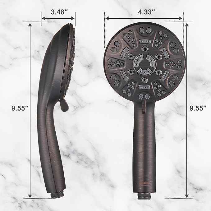 Cobbe 8 Functions Shower Head with handheld, High Pressure Shower Head Set with Hose Adjustable Bracket Rubber Washers (Oil Rubbed Bronze)