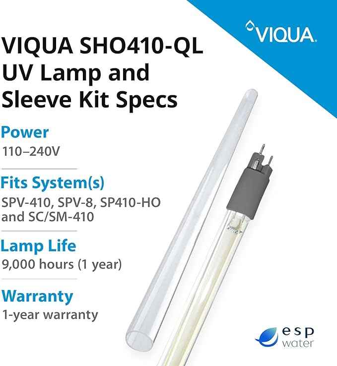 Viqua SHO410-QL UV Lamp and Sleeve Kit for SPV-8, SC-410, SP410-HO