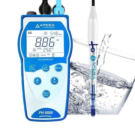 Apera Instruments Premium Series PH8500-PW Portable pH Meter Kit for Pure Water, Blue (AI5556)