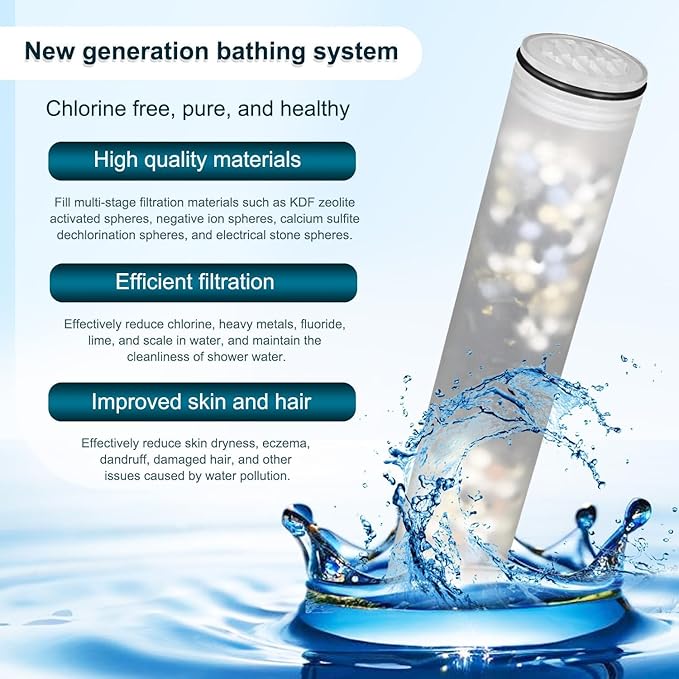 3-Pack Replacement Shower Filter Cartridge Compatible with MakeFit SSJ781,DSSJ781,DSSJ781-01 Filtered Shower Head,Water Softener Filter for Hard Water Reduce Chlorine and Harmful Substances