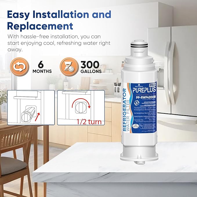 PUREPLUS DA97-17376B NSF 53&42 Certified Water Filter Replacement for Samsung HAF-QIN, HAF-QIN/EXP, DA97-08006C, RF23M8070SG, RF23M8070SR, RF23M8090SG, RF23M8090SR, RF23M8570SR Refrigerator, 3Pack