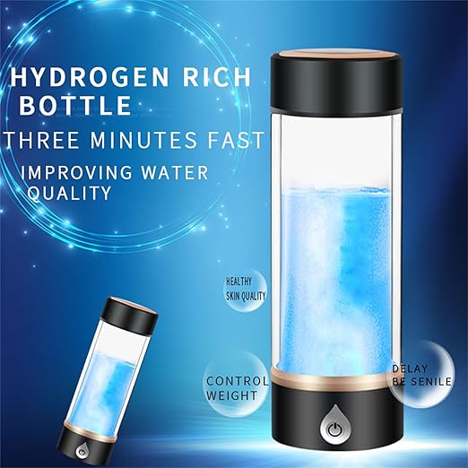 1500ppb Hydrogen Rich Water Bottle Generator, 420ml Portable Hydrogen Water Cup, USB Rechargeable Ionized Water Generator, Home Office Use