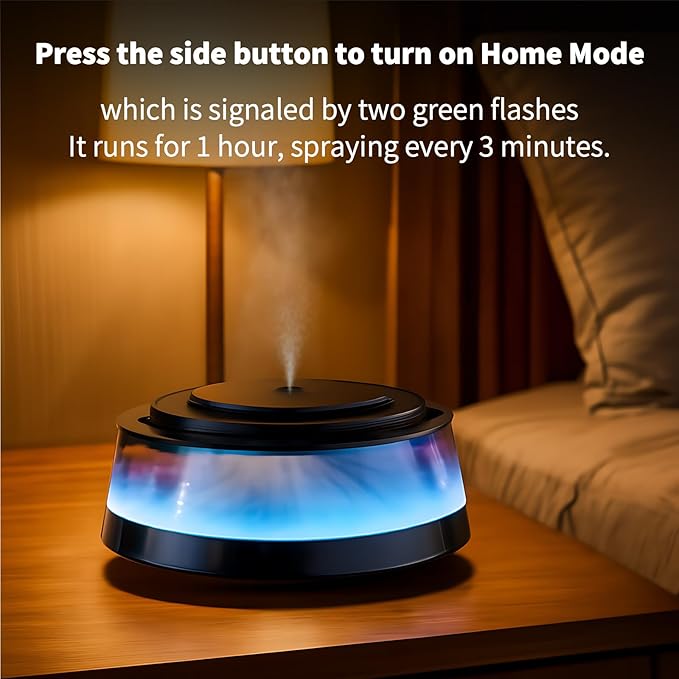 Smart Car Air Freshener - Portable for Home & Car, Smart Sensor Auto On/Off, Timer Settings - Ocean Breeze & Fresh Linen Scents (6 Colors)