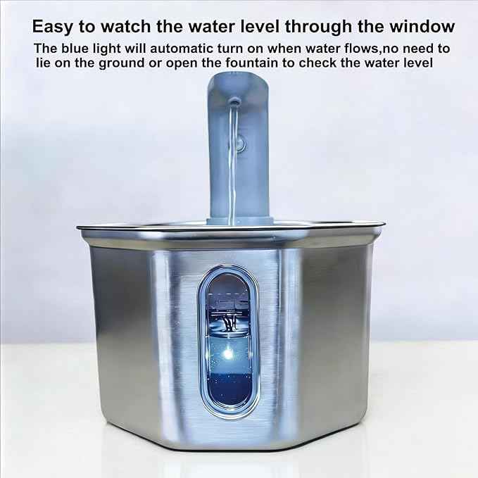 Cat Water Fountain Stainless Steel - cat Fountain - Water Fountains for Cats - pet Water Fountain - Dog Water Fountain - Stainless Steel cat Water Fountain Cordless - 88oz/2.6L,4Filters