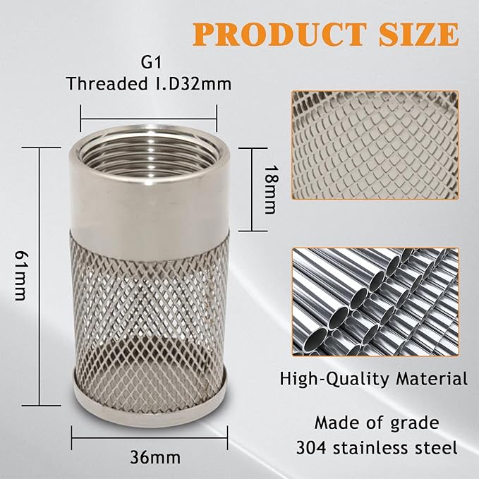 2pcs Dia 30mm Hose Inlet Strainer Filter,Fit for Irrigation Garden High Pressure,Hose Water Suction Strainer Garden Hose Inlet Filter