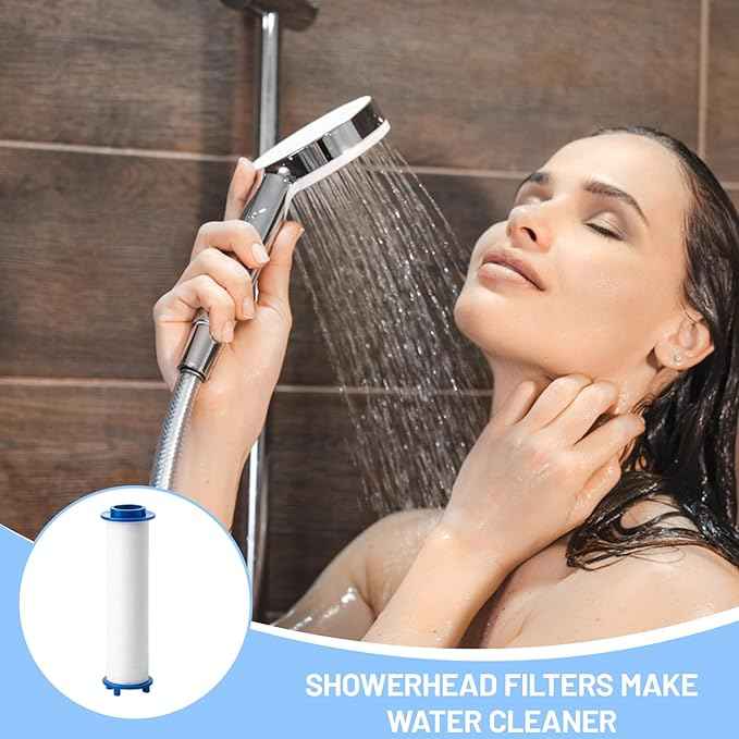12 PCS Ion Drops Shower Head Filters, 3.3Inch Filtered Shower Head Replacements, Universal Fit for Most Showerheads, Showerhead with Filter for Detachable