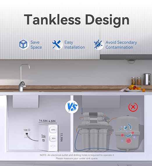 Stokk S1 Plus 600GPD Reverse Osmosis Water Filter, 8-Stage Tankless Reverse Osmosis System, NSF/ANSI 42&58 Certified, Under Sink RO System, Reduce PFAS, 2.5:1 Pure to Drain, Smart LED Faucet, White