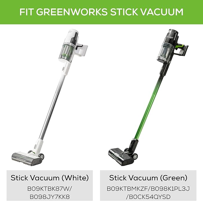 Greenworks (2-PK) Stick Vacuum Replacement HEPA Filters, Works with Greenworks Stick Vacuums (SVW24L411, SVG24L411, ‎SVW24L410, ‎SVG24L410) - AquaVibe