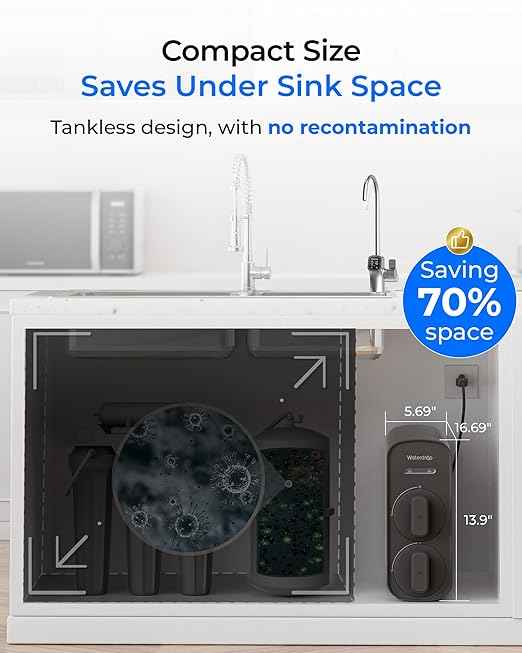 [ Dual Flow ] Waterdrop G5P700A-Pro Alkaline Mineral pH+ Reverse Osmosis Water Filter, NSF/ANSI 58 & 372 Certified, 8 Stage Reverse Osmosis System, 700 GPD RO Water Filtration System, Smart Faucet