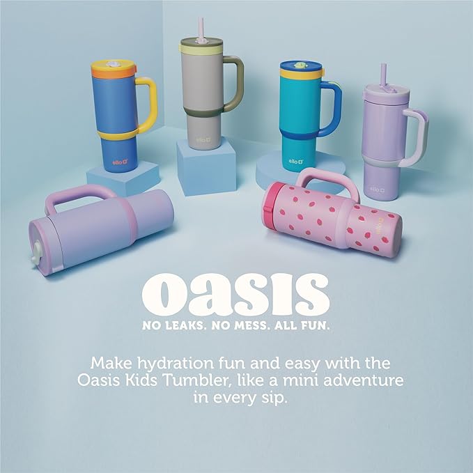 Ello Oasis 18oz Stainless Steel Tumbler - Orange Daisies