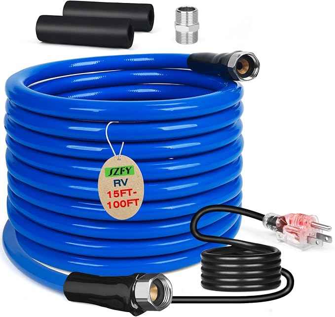 75FT Heated Water Hose for RV,Heavy Duty Heated Hose for Camper/Garden/Farm, 1/2" Inner Diameter,Temperatures Down to -40°F, Prevent Freezing