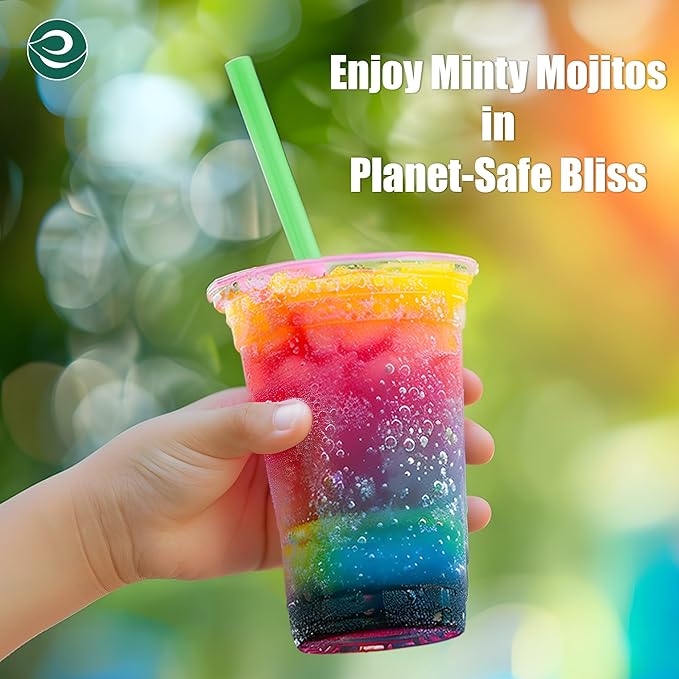 ECO SOUL 50 Pack Compostable Party Cups 16 oz Plant-Based Disposable Clear Cold Cup for Wine, Coffee, Smoothie & Soda Drinks | Cocktail Parties & Birthdays | Non-Toxic & BPA-Free Zero Plastic Glass